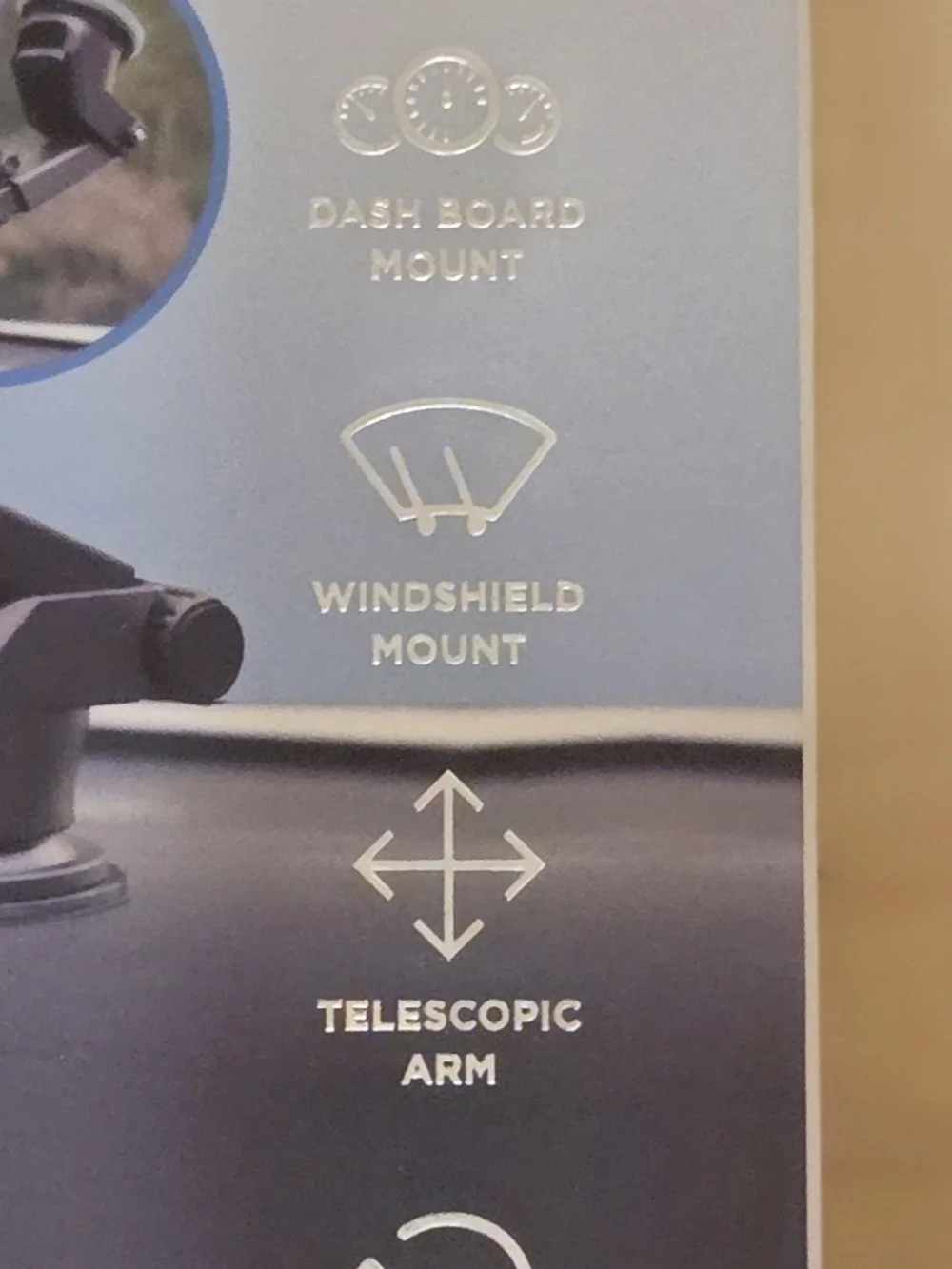 Extendable Windshield & Dashboard Cradle Car Mount - Black